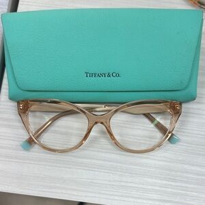 Tiffany & Co. Women's Tan Glasses with Teal Case